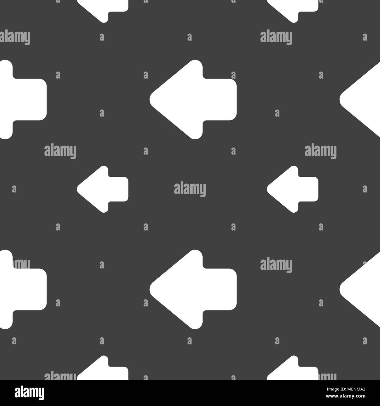 Pfeil links, Weg aus Symbol unterzeichnen. Nahtlose Muster auf einem grauen Hintergrund. Vector Illustration Stock Vektor