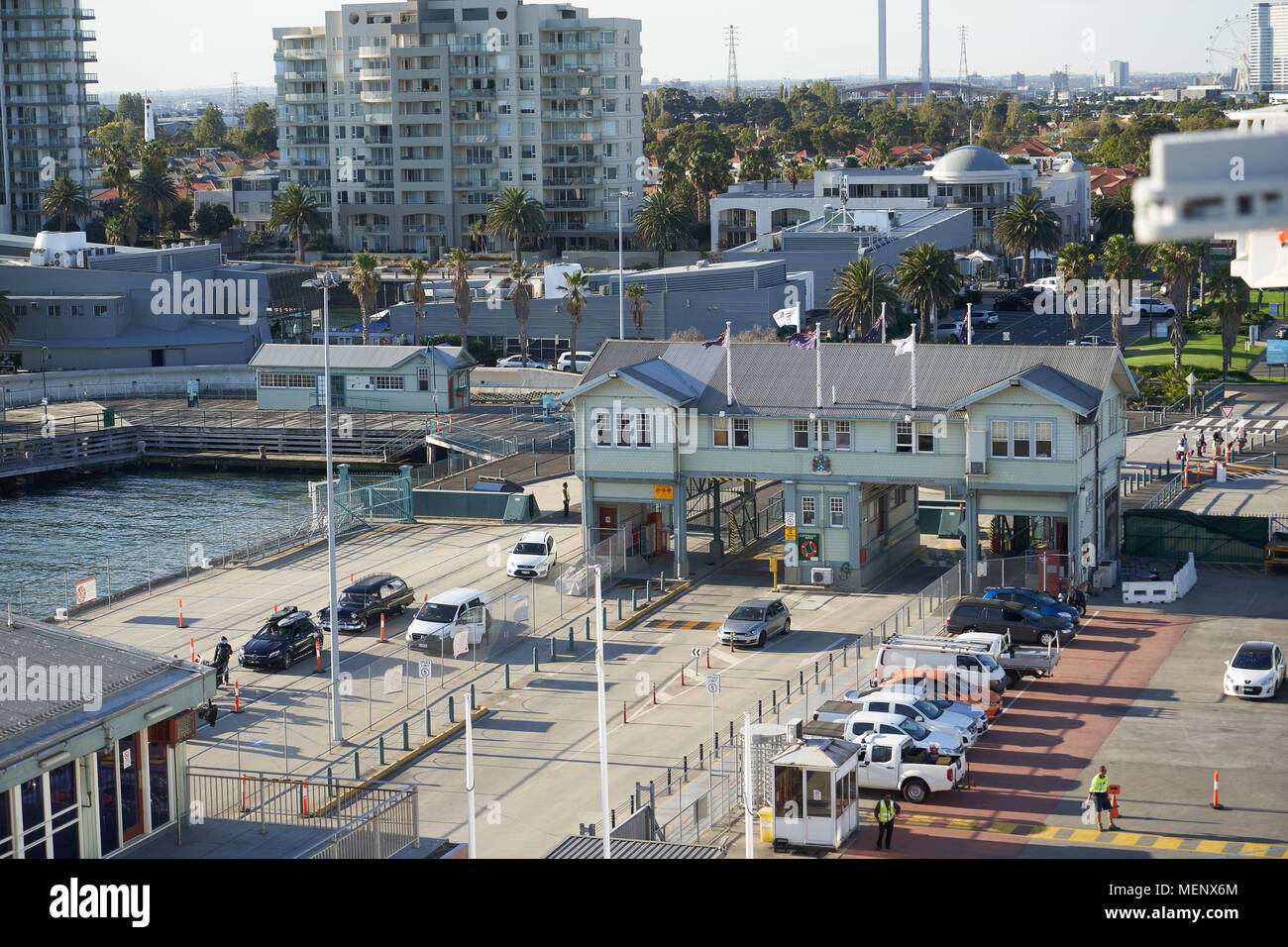 Station peir Port Melbourne in Victoria. Stockfoto