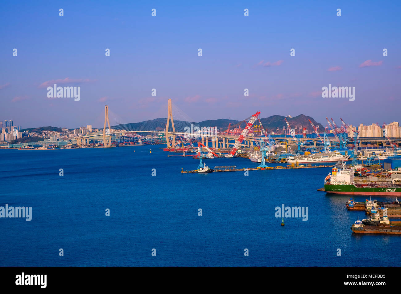 Luftaufnahme von Busan, Südkorea. Stockfoto