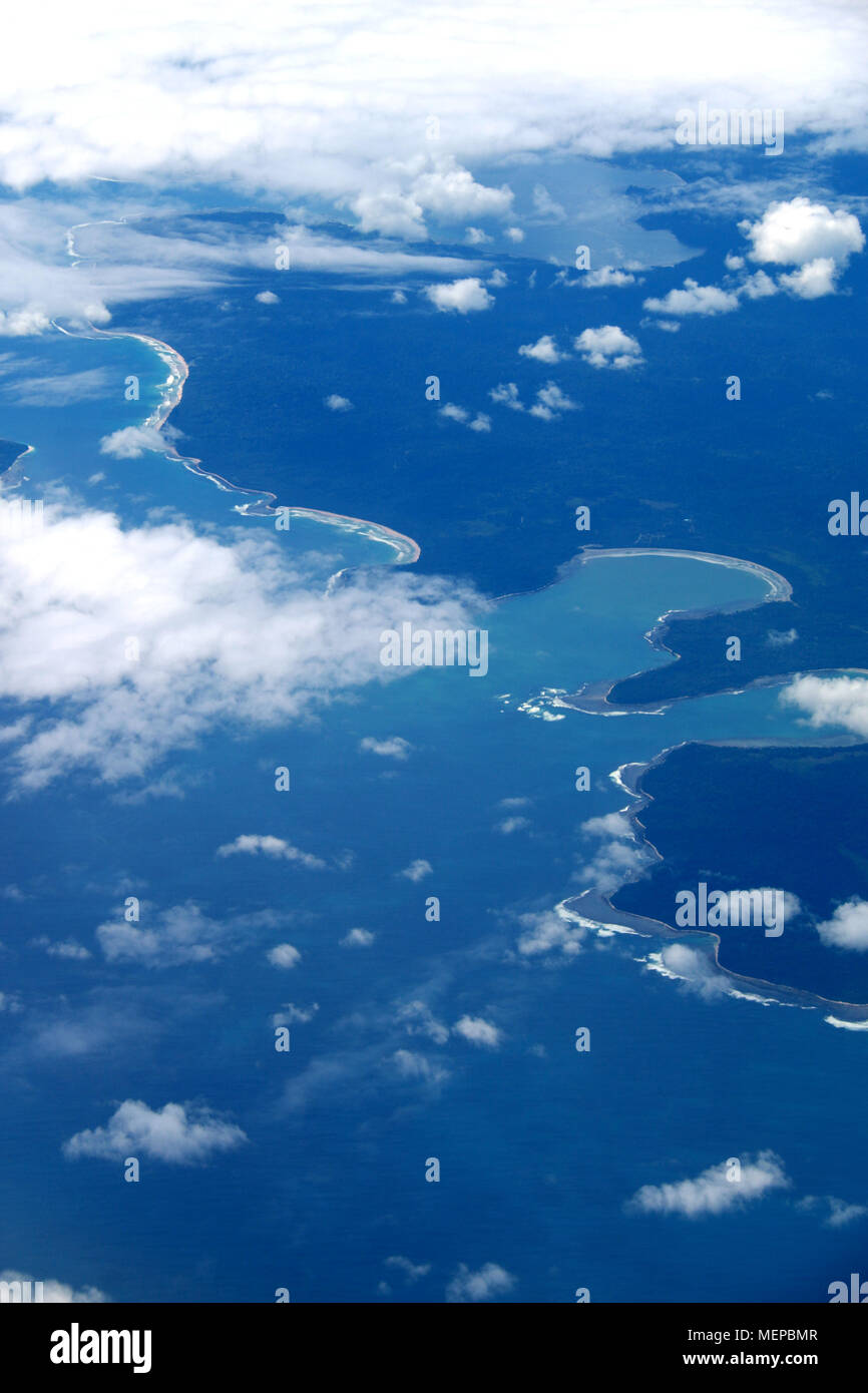 Überflug der indonesischen Insel Borneo Stockfoto