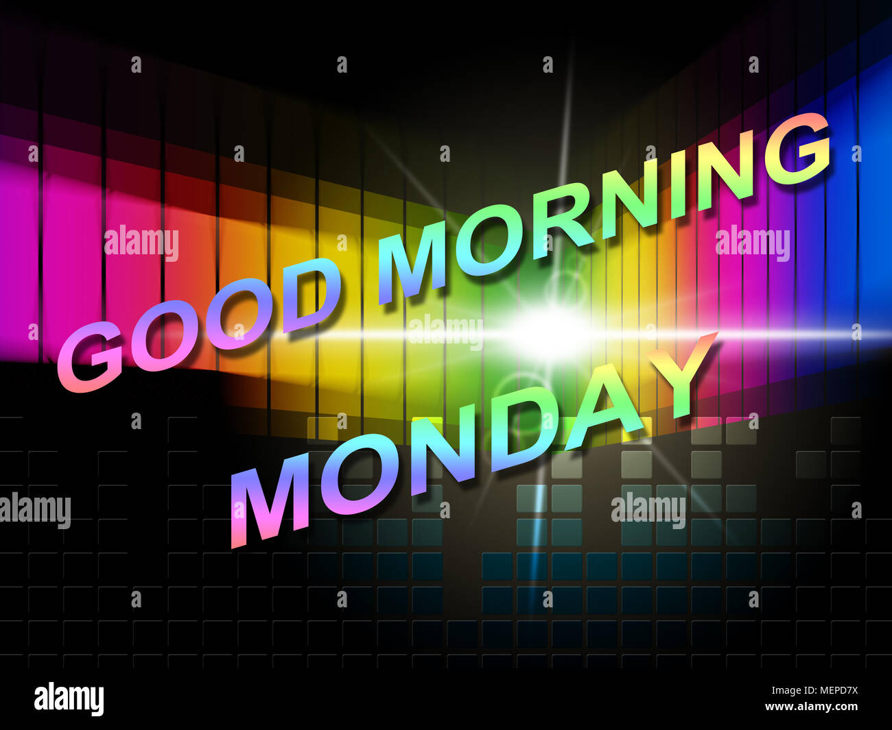 Guten Morgen Montag Inspirational Anführungsstrich Nachricht - 3D-Darstellung Stockfoto