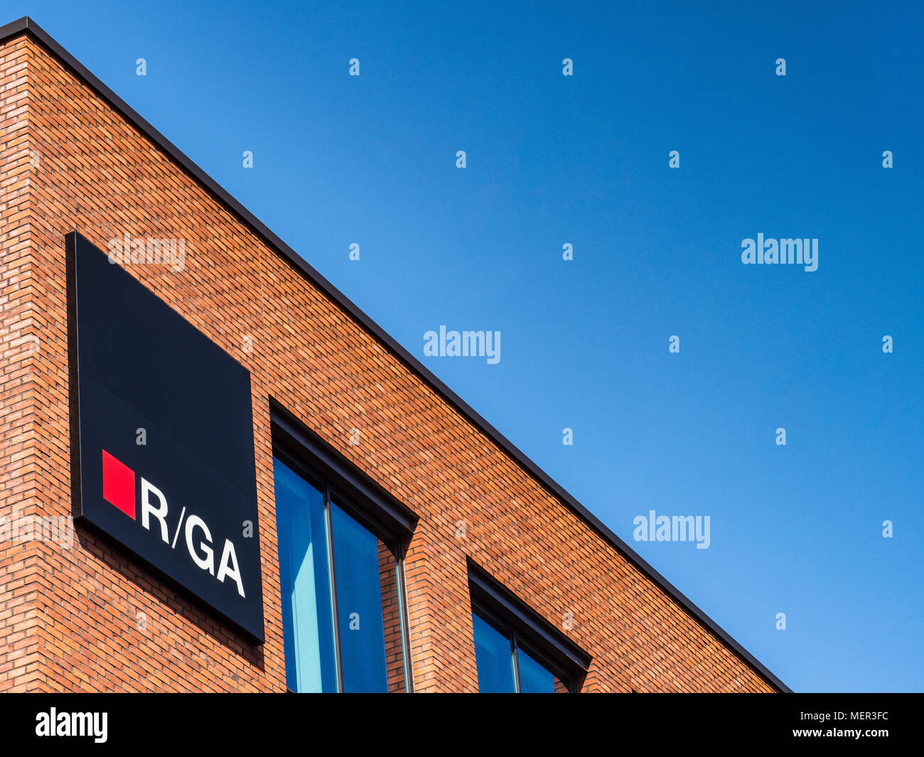 R/GA Verbunden durch Design in Shoreditch - London- und EMEA-Büros der R/GA Full-service-Agentur Stockfoto