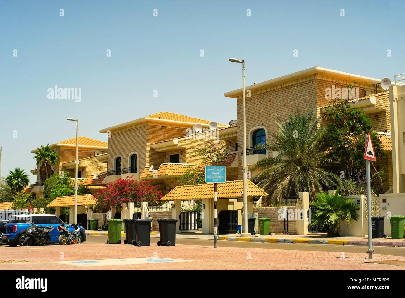 Stilisierte Villen in Abu Dhabi, VAE Stockfoto