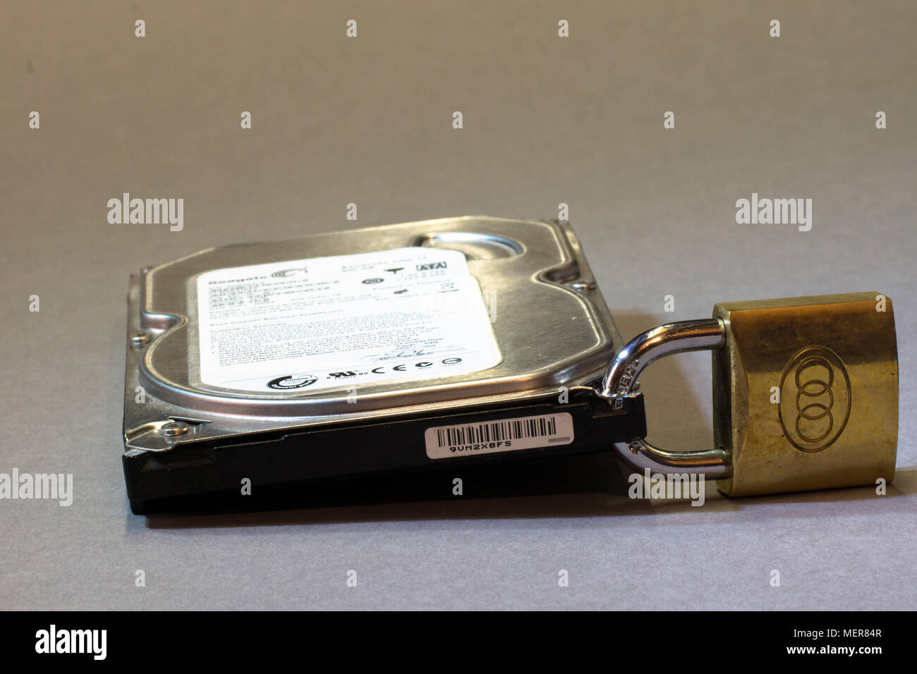 Konzept Bild, ein distressed PC-Festplatte. Stockfoto