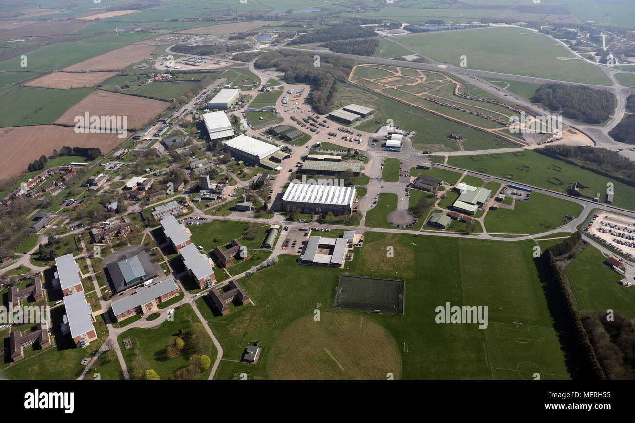 Luftaufnahme der Abwehr Schule Transport bei leconfield Flugplatz Stockfoto