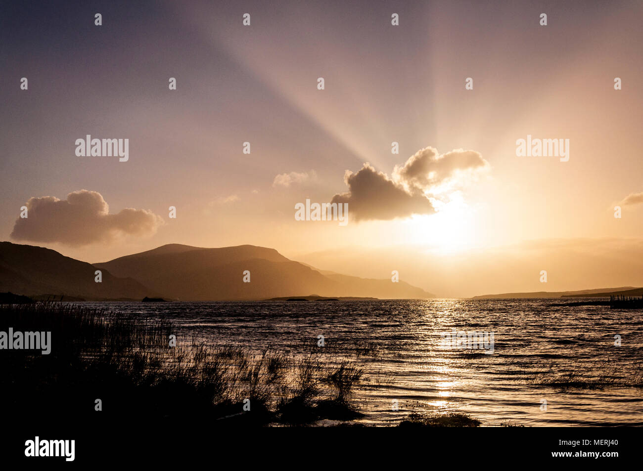Sun Goes Down an Irlands Westküste "wilden Atlantik Weg' County Donegal Irland Stockfoto