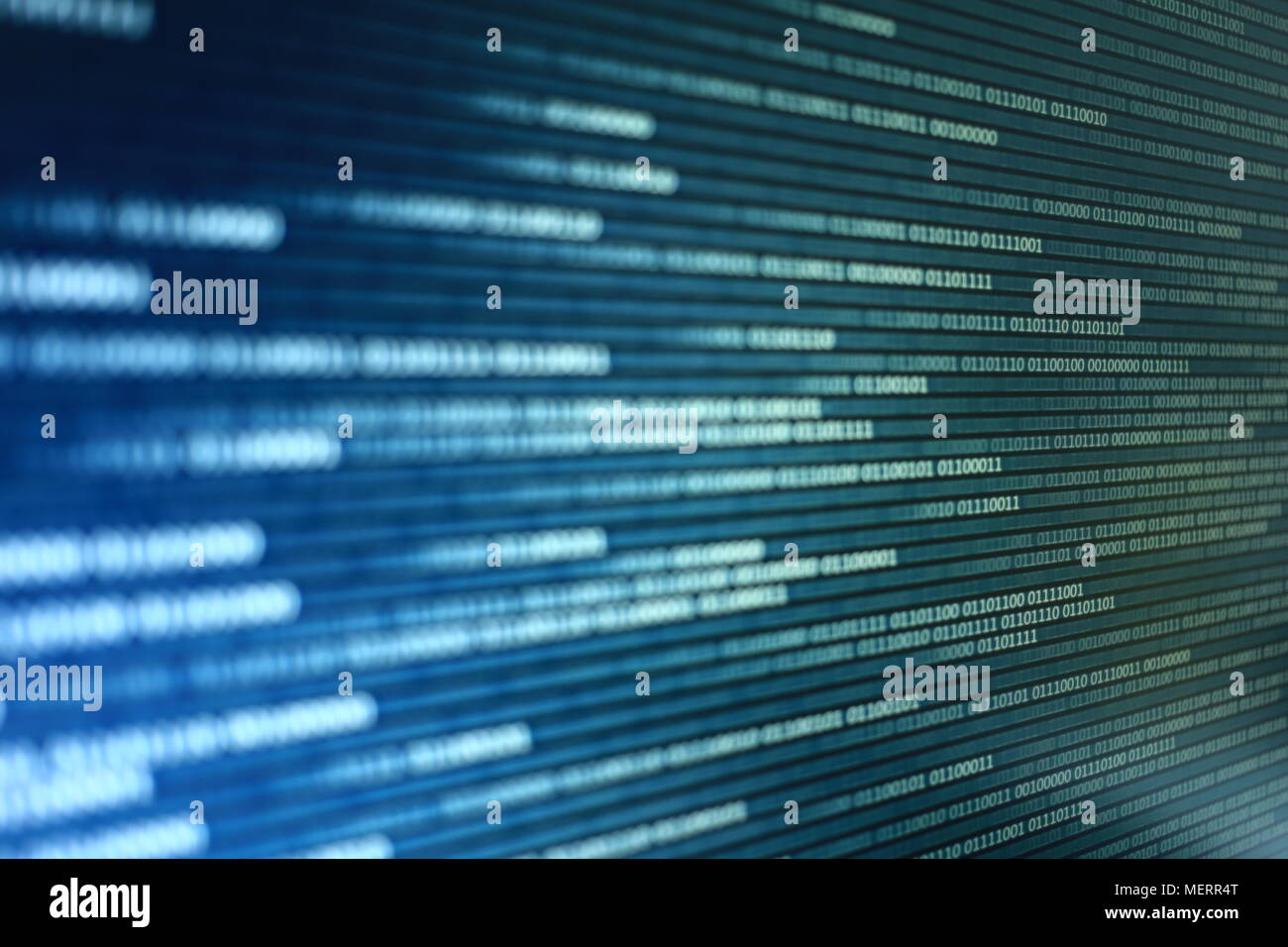 Blau ist der binäre Code Hintergrund. computer Datenübertragung Konzept. Computer KI Intelligenz Daten internet verbindung Konzepte. Foto von Bildschirm disp Stockfoto