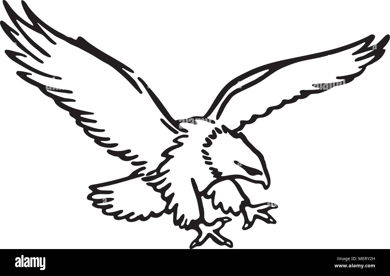 Fliegender Adler - Retro Clipart Illustration Stock Vektor