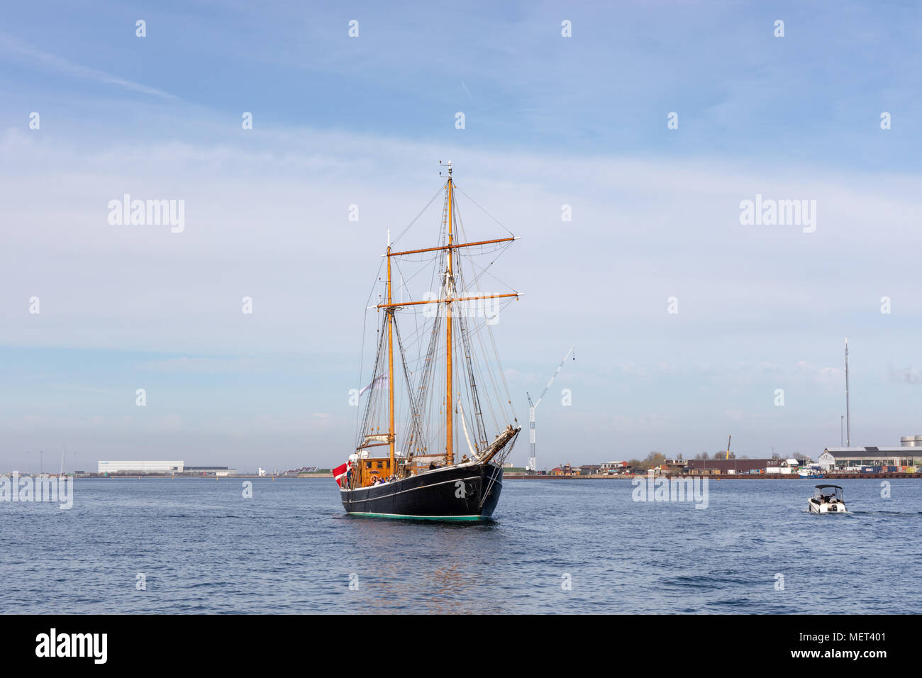 Alten hölzernen Schiff in den Hafen von Kopenhagen; Dänemark Stockfoto