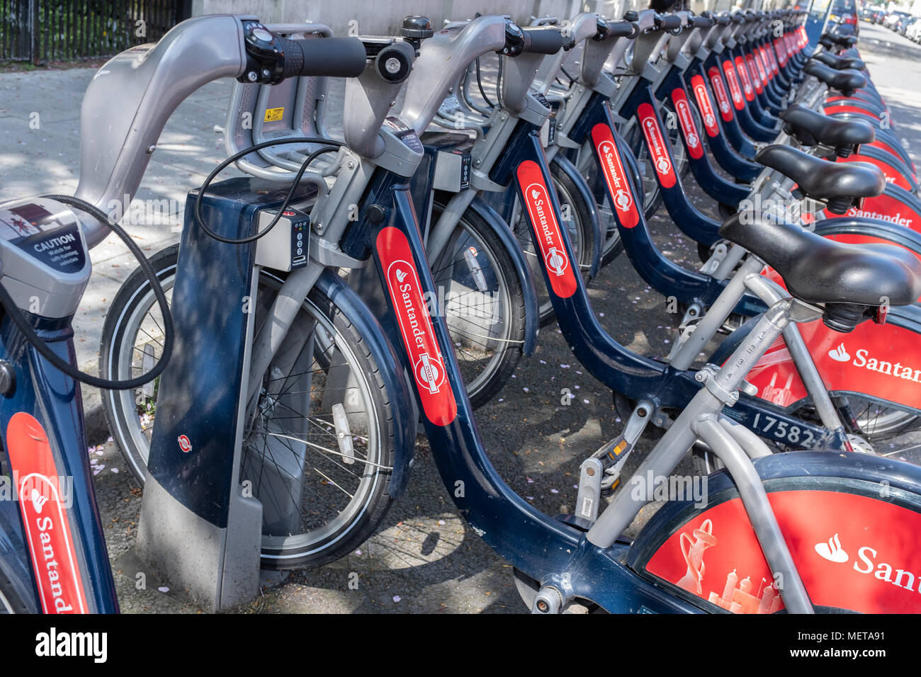 Santander Fahrradverleih, London, UK Stockfoto