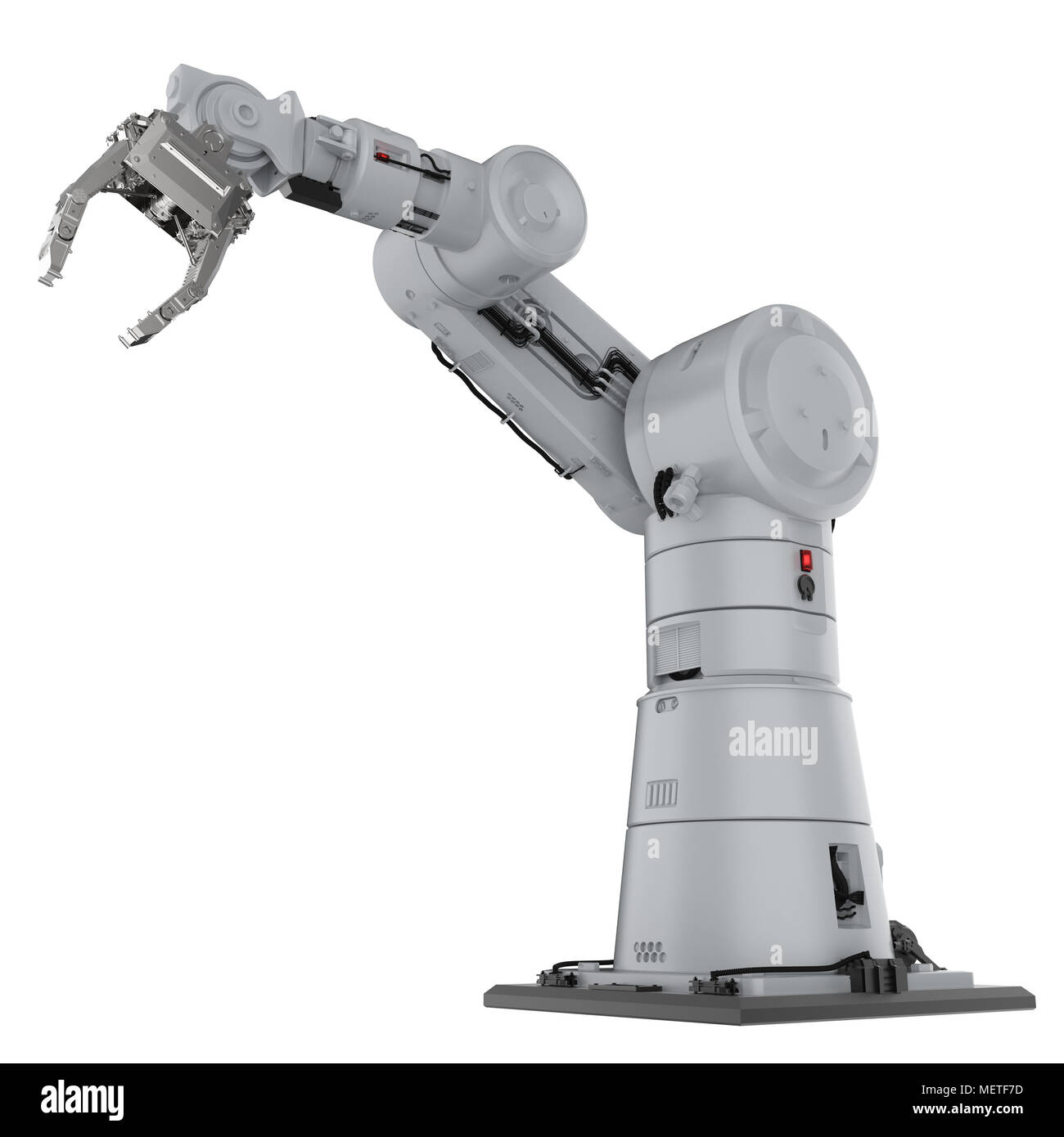 3D-rendering Roboterarm oder Roboter Hand isoliert Stockfoto