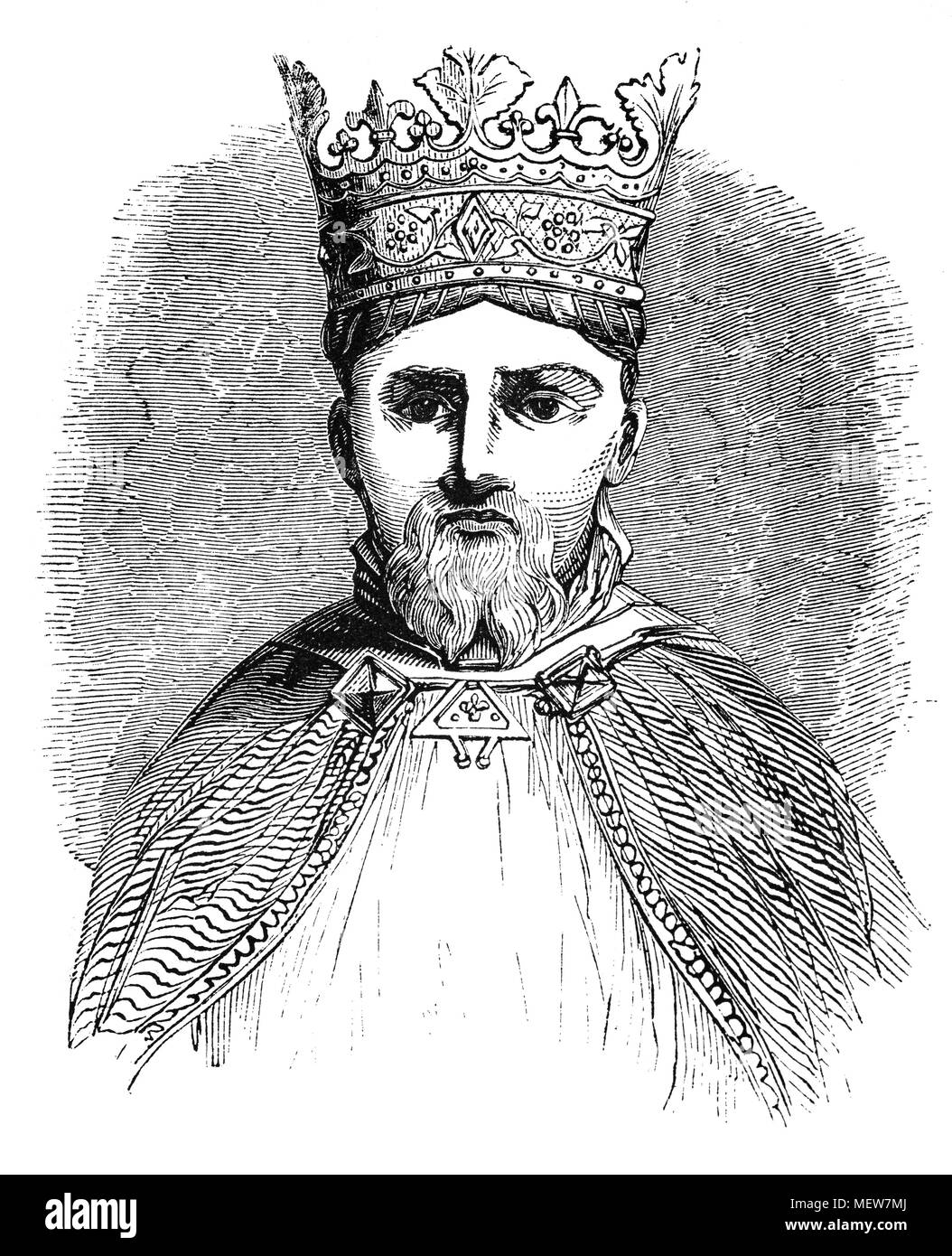 Portrait von Henry IV (1367-1411), aka Henry Bolingbroke war König von England und Lord von Irland von 1399 bis 1413, und versicherte den Anspruch seines Großvaters, Edward III, an das Königreich Frankreich. Sein Vater, John von Gaunt, war der vierte Sohn von Edward III. und der dritte Sohn bis zum Erwachsenenalter überleben, und genossen eine Position von erheblichem Einfluss während der Regierungszeit von Henry's Cousin Richard II., den Henry schließlich abgesetzt. Henry's Mutter war Blanche, Erbin der erheblichen Lancaster Fincas, und so wurde er der erste König von England aus dem Lancaster Zweig der Plantagenet Stockfoto