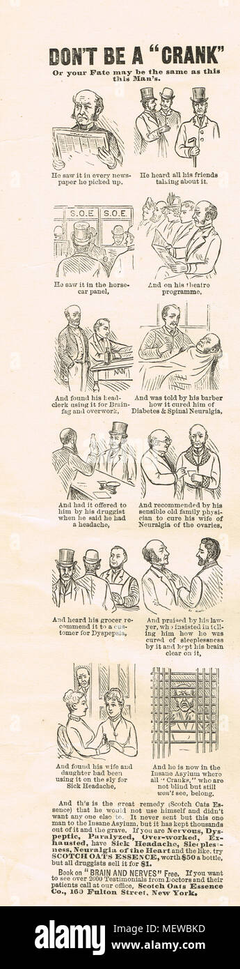 Scotch Hafer Essenz storyboard Advert, Puck Magazin, 1888 Stockfoto