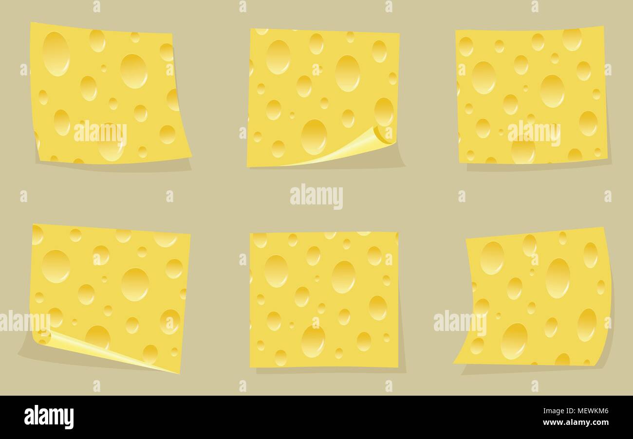 Scheiben Käse, Vector Illustration Stock Vektor