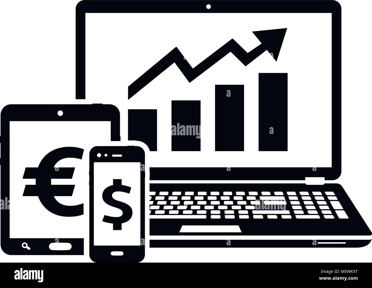 Börse Symbole. Exchange Trades. Vector Illustration Stock Vektor