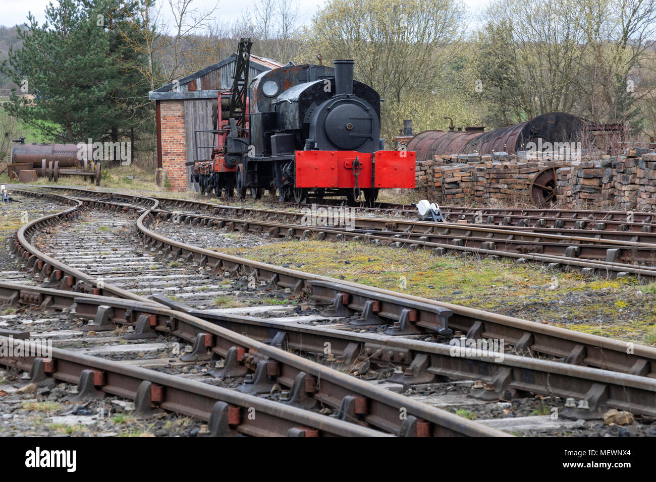 Waren Rangierbahnhof - Beamish Museum im Nordosten von England Stockfoto
