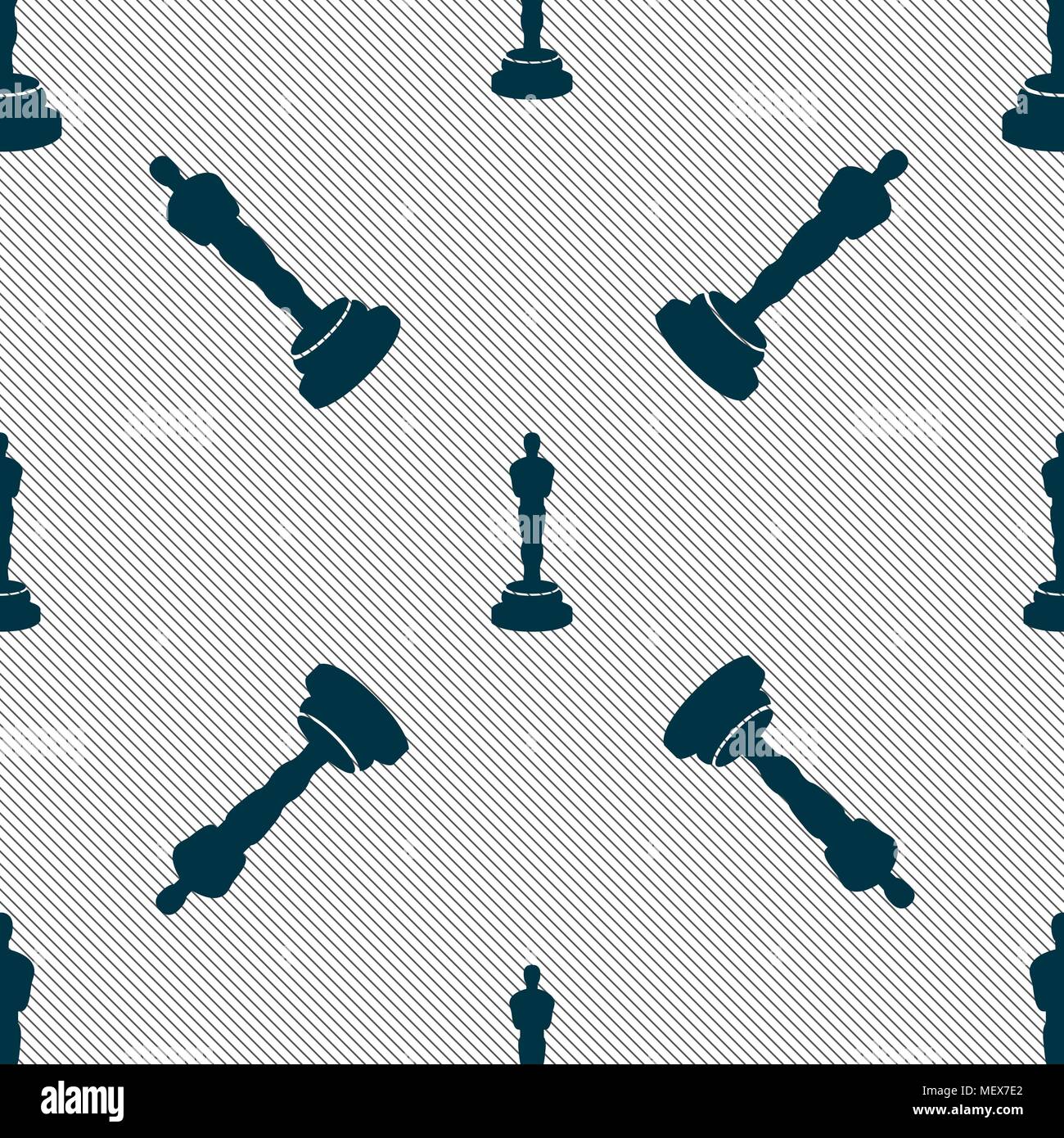 Oscar statuette Symbol unterzeichnen. Nahtlose Muster mit geometrischen Struktur. Vector Illustration Stock Vektor