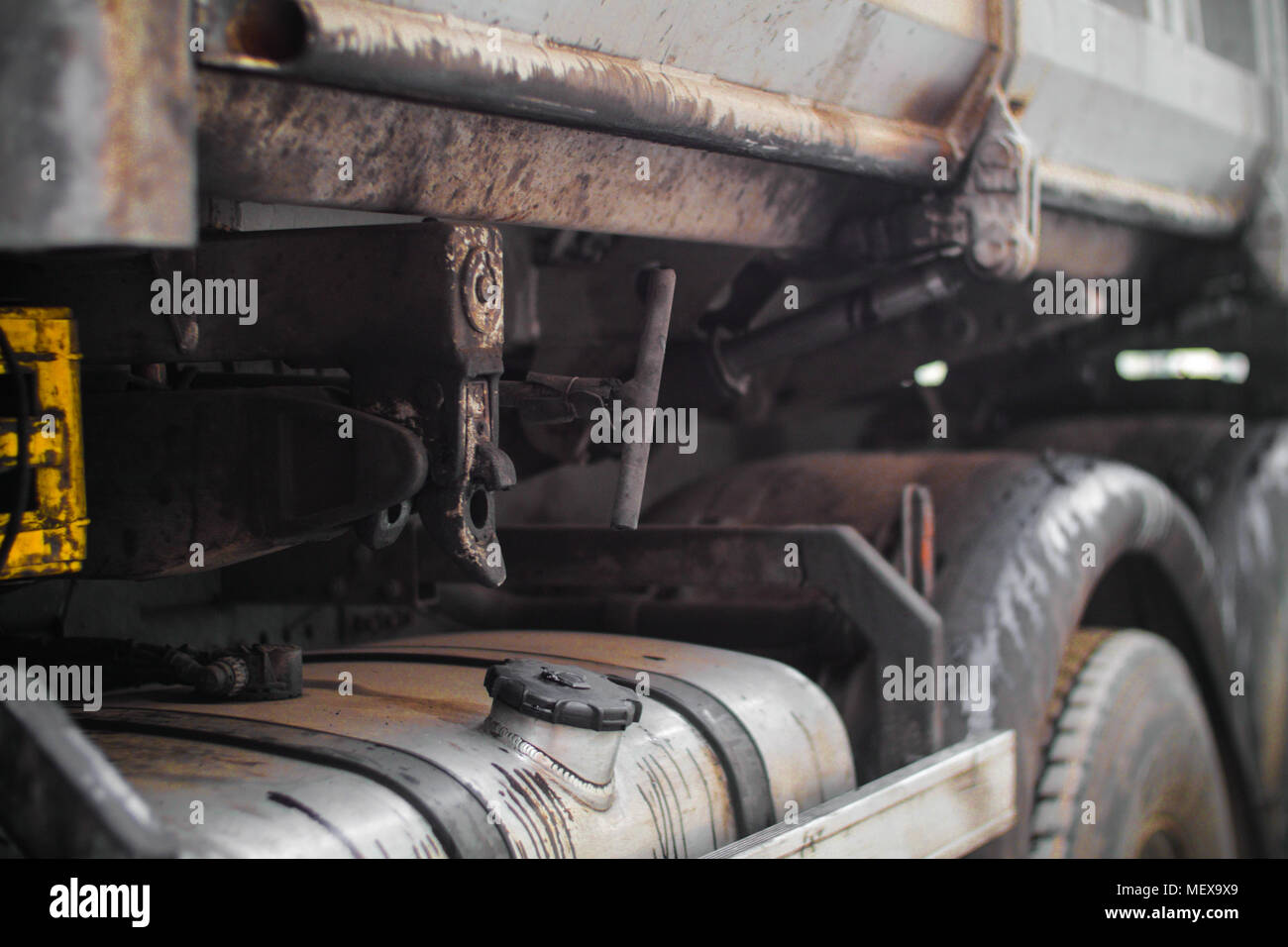 Details einer Metall Lkw/Branche Maschinen Stockfoto