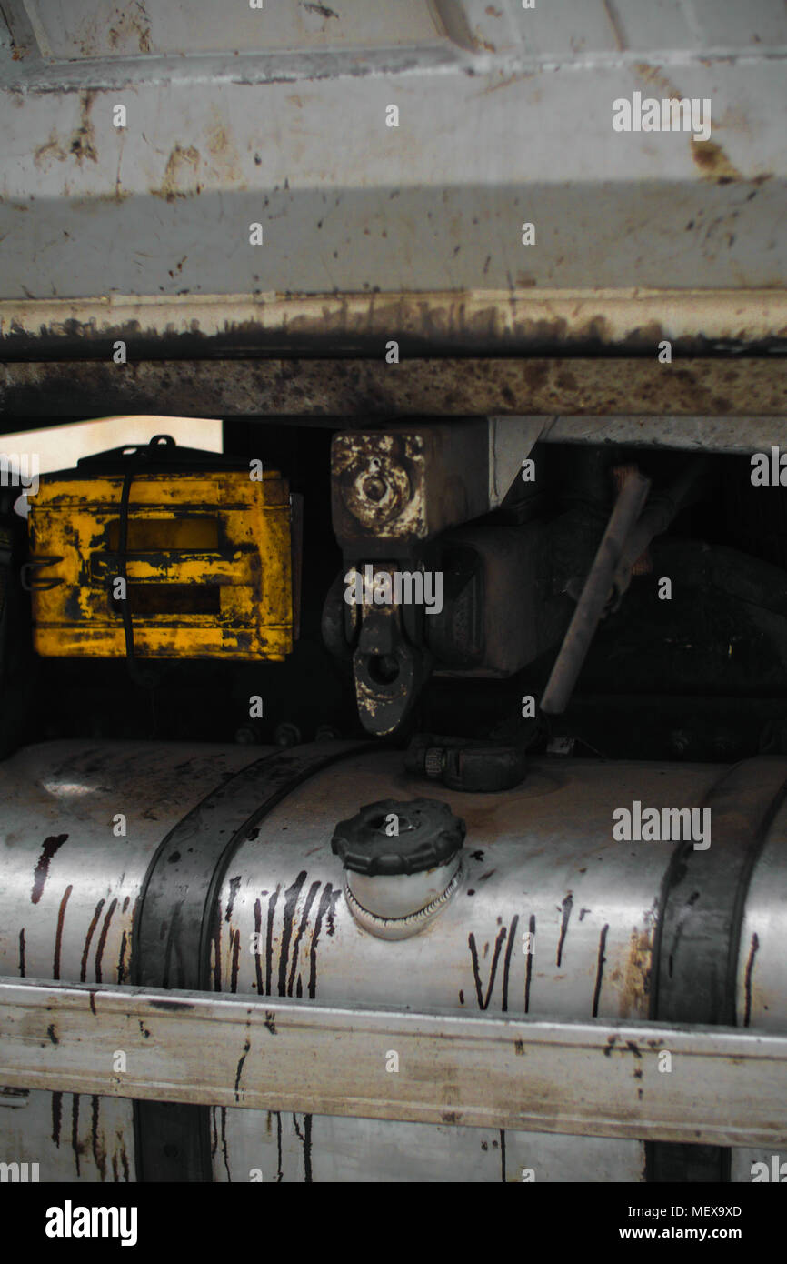 Details einer Metall Lkw/Branche Maschinen Stockfoto
