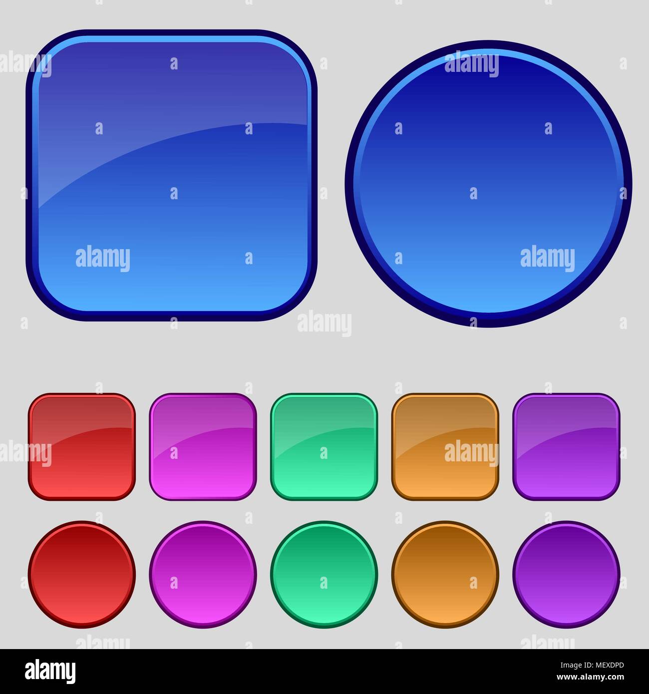 Eingestellt von leeren Bunte Web Buttons für die Website oder App. Vector Illustration Stock Vektor
