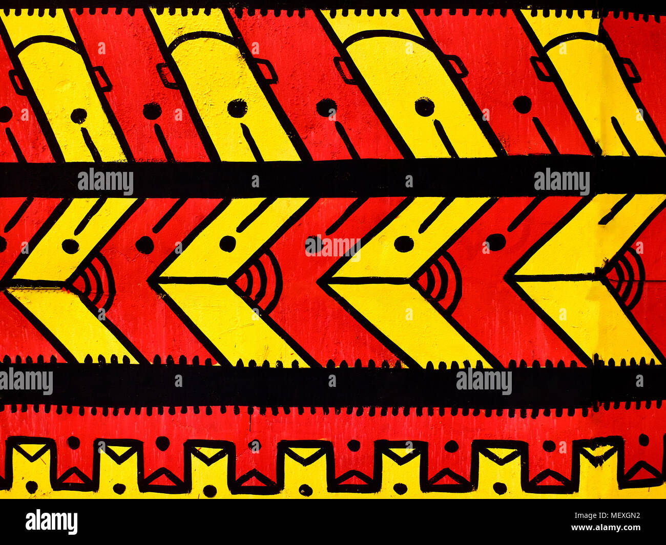 Schöne bunte Rot, Gelb und Schwarz moderne abstrakte Muster, Textur Stockfoto
