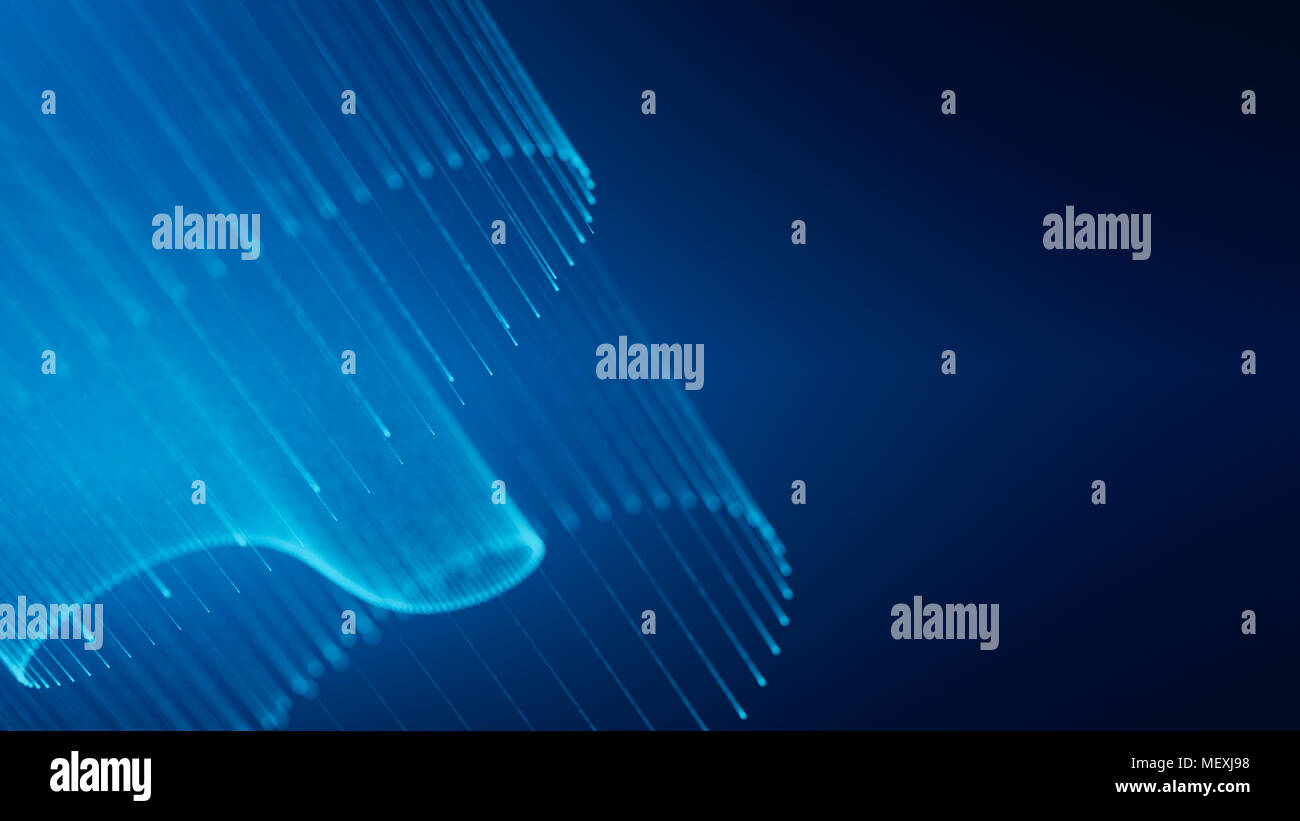 Abstrakt Blau Musik Hintergrund mit Streichern. Flache Tiefenschärfe Stockfoto