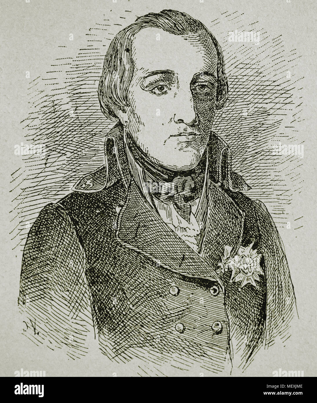 Louis Antoine de Bourbon, Herzog von Enghien (1772-1804). Porträt. Gravur, 19. Stockfoto