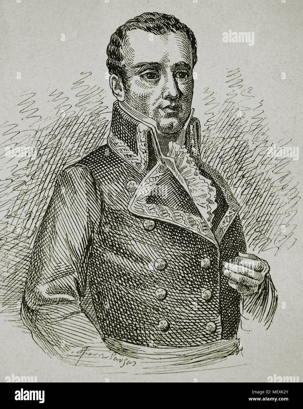 Theodor von Reding (1755-1809). Schweizer Militär. Gravur, 19. Stockfoto