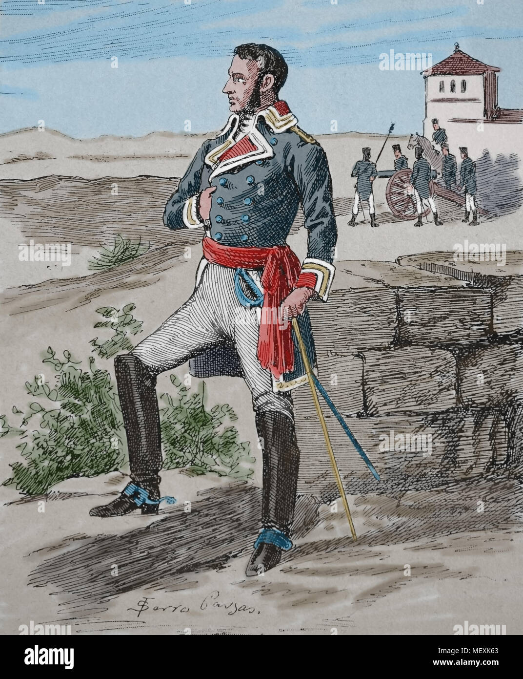 Joaquin Blake (1759-1827). Spanischen Militär. In der Französischen Revolution und der Halbinsel wars serviert. Gravur, 19. Stockfoto