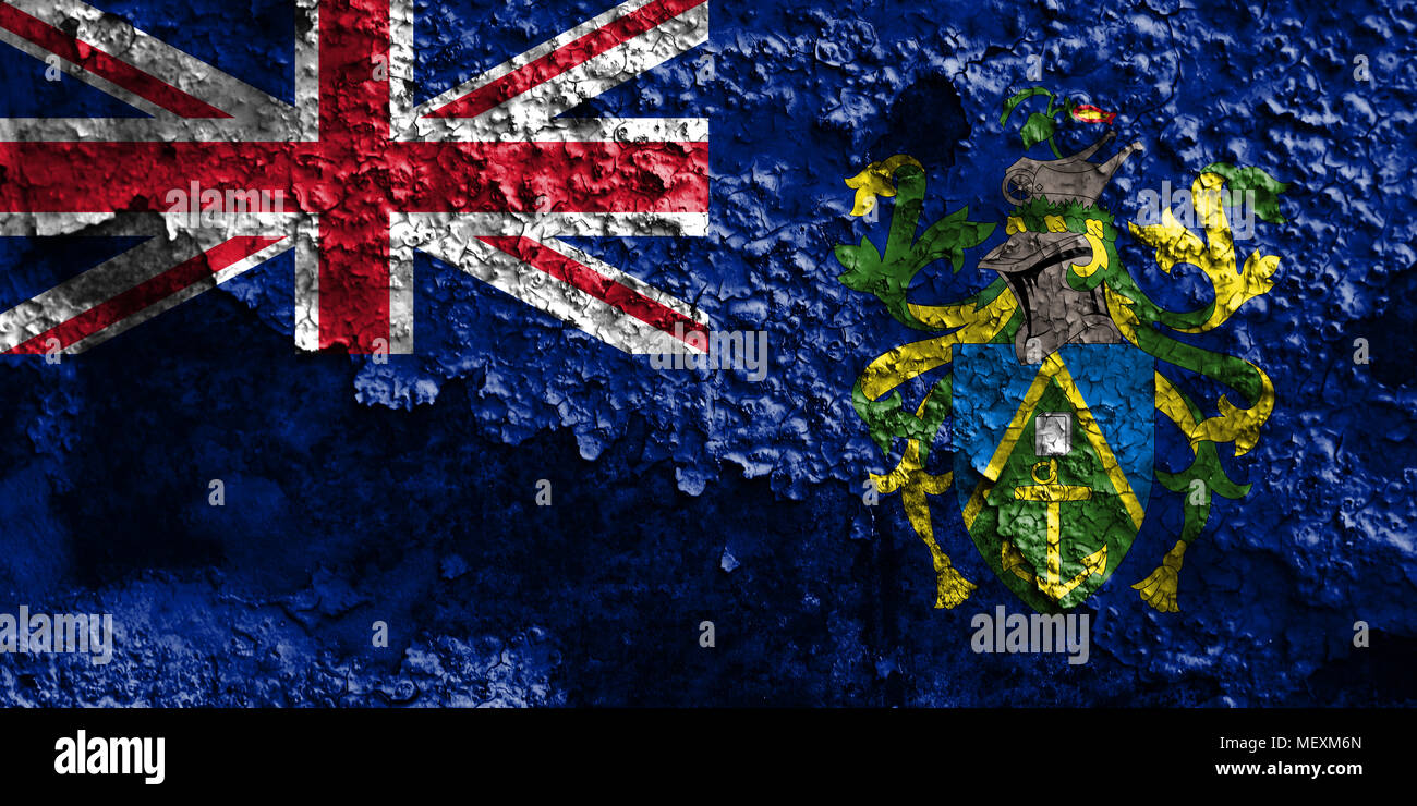 Pitcairninseln grunge Flagge, British Overseas Territories, Großbritannien abhängiges Gebiet flag Stockfoto