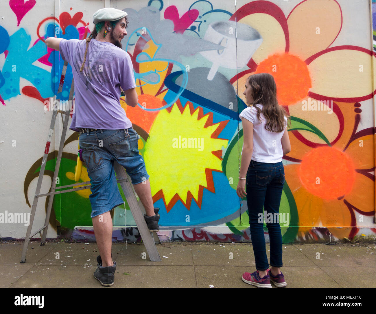 Graffiti Klasse in Croydon. Stockfoto
