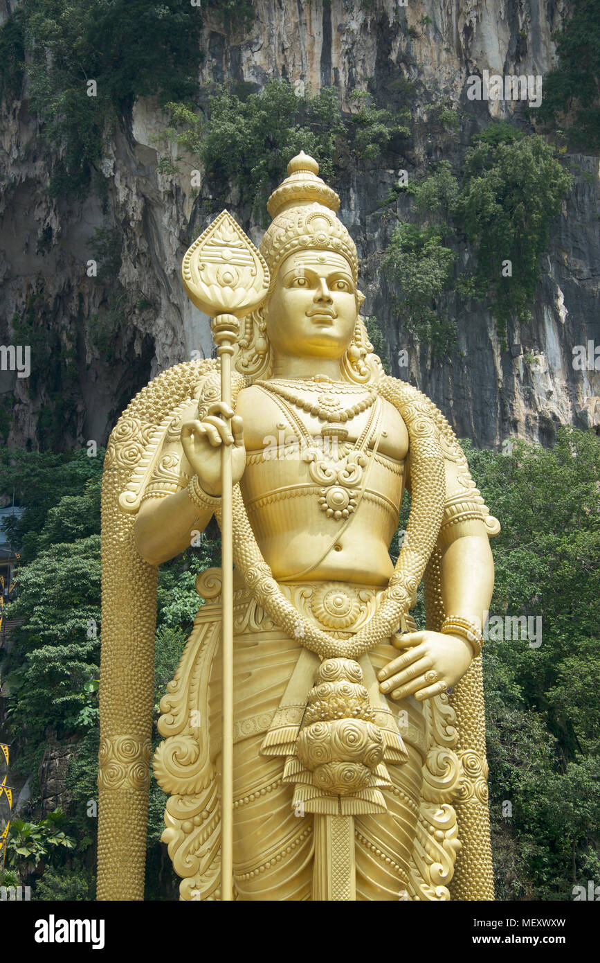 Statue Herr Muragan Batu Höhlen Kuala Lumpur Malaysia Stockfoto