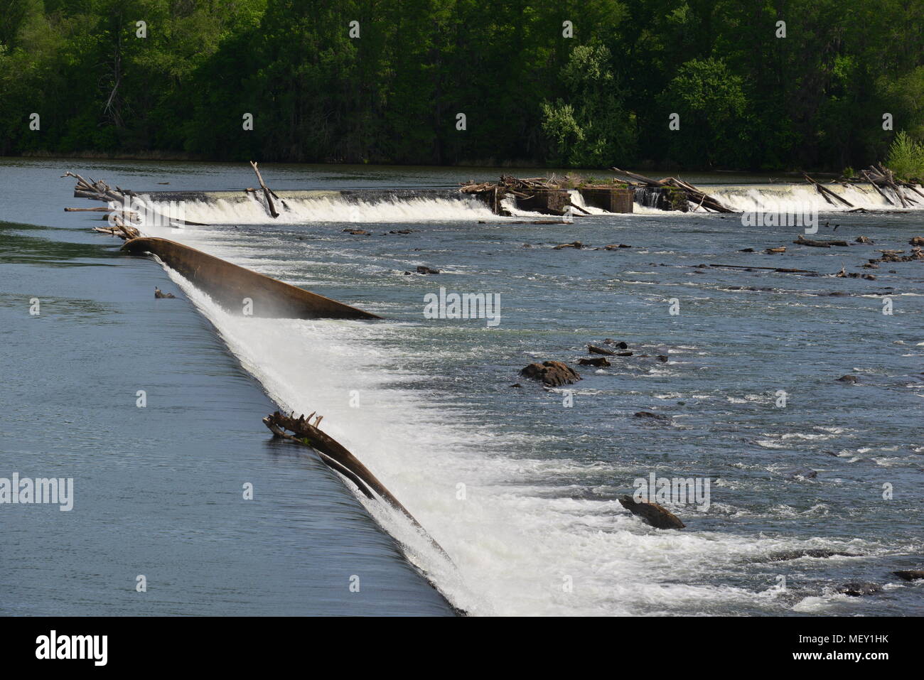 Die Savanne rapids am Savannah River in Augusta, Georgia. Stockfoto