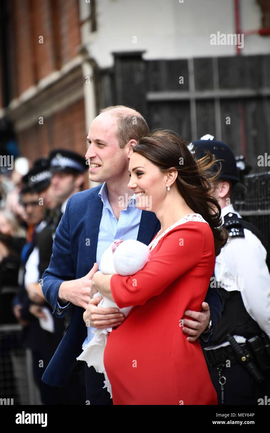 Neue Royal Baby mit Eltern Stockfoto