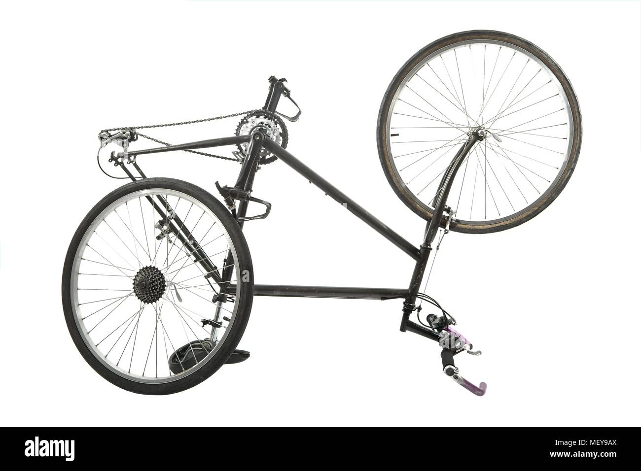 Fahrrad auf weiß Stockfoto