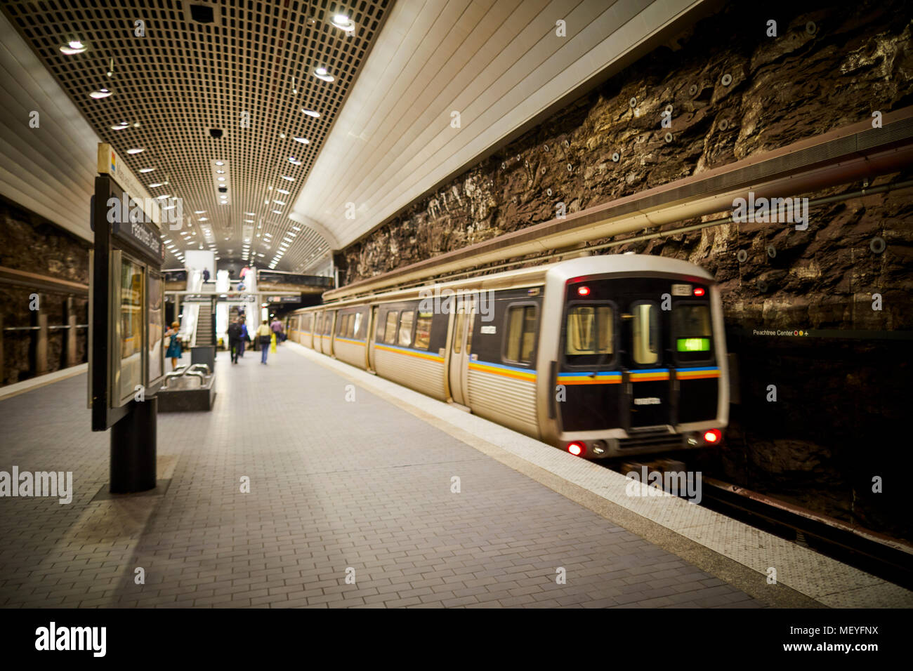 Atlanta, Hauptstadt des US-Bundesstaates Georgia, Peachtree Center MARTA-Bahnhof, der tiefsten U-Bahn Station im MARTA System Stockfoto