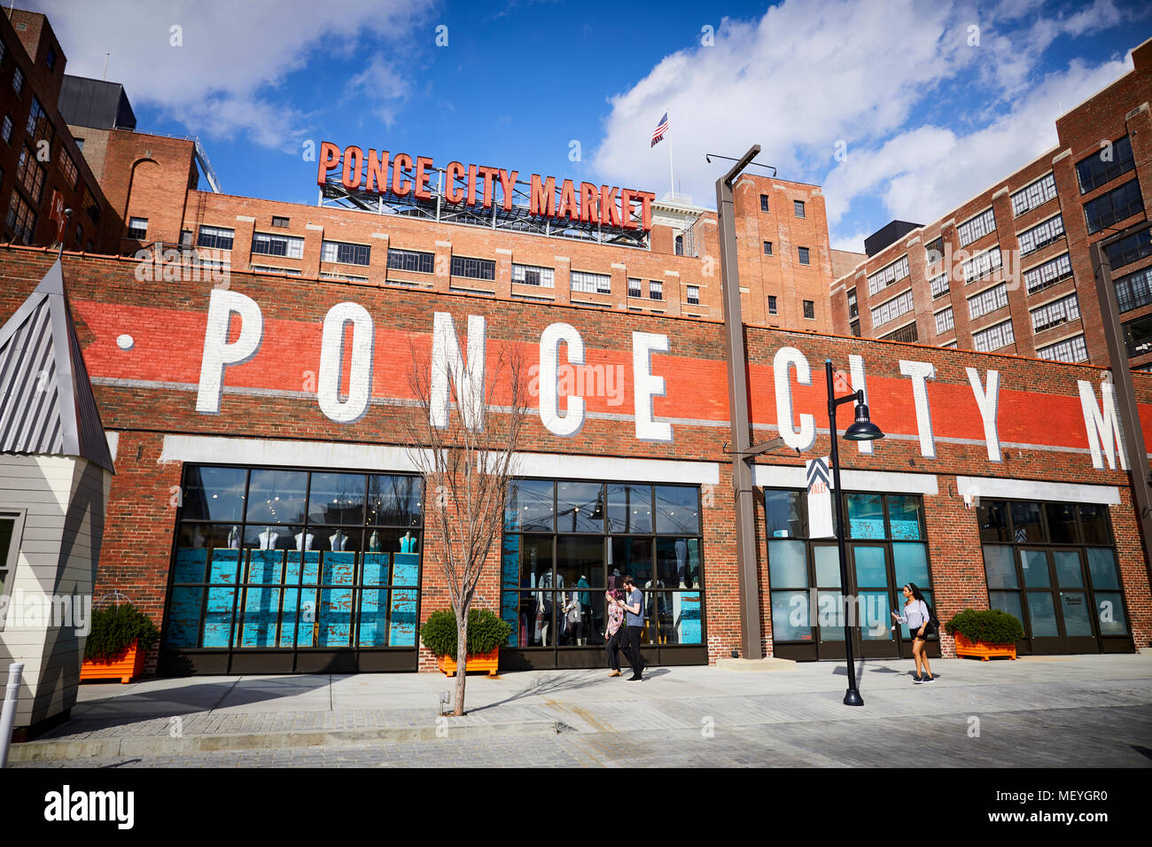 Atlanta, Hauptstadt des US-Bundesstaates Georgia, die Atlanta Mittelleiste oder Gürtel Linie Eine ehemalige Bahnlinie in ein Trail saniert, Ponce Stadt M Stockfoto