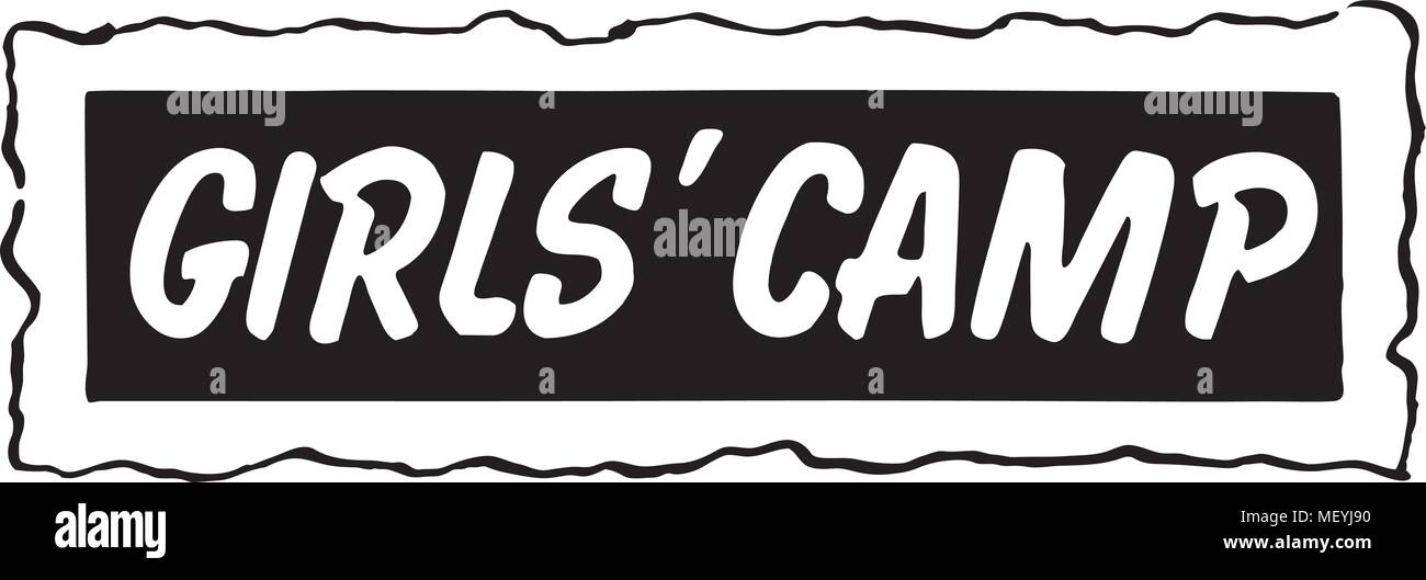 Girls Camp - Retro Clipart Banner Stock Vektor