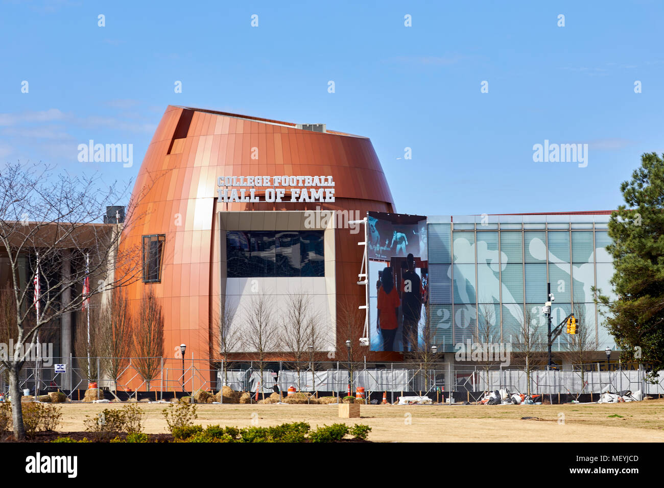 Atlanta, Hauptstadt des US-Bundesstaates Georgia, Stoßfänger College Football Hall of Fame Stockfoto