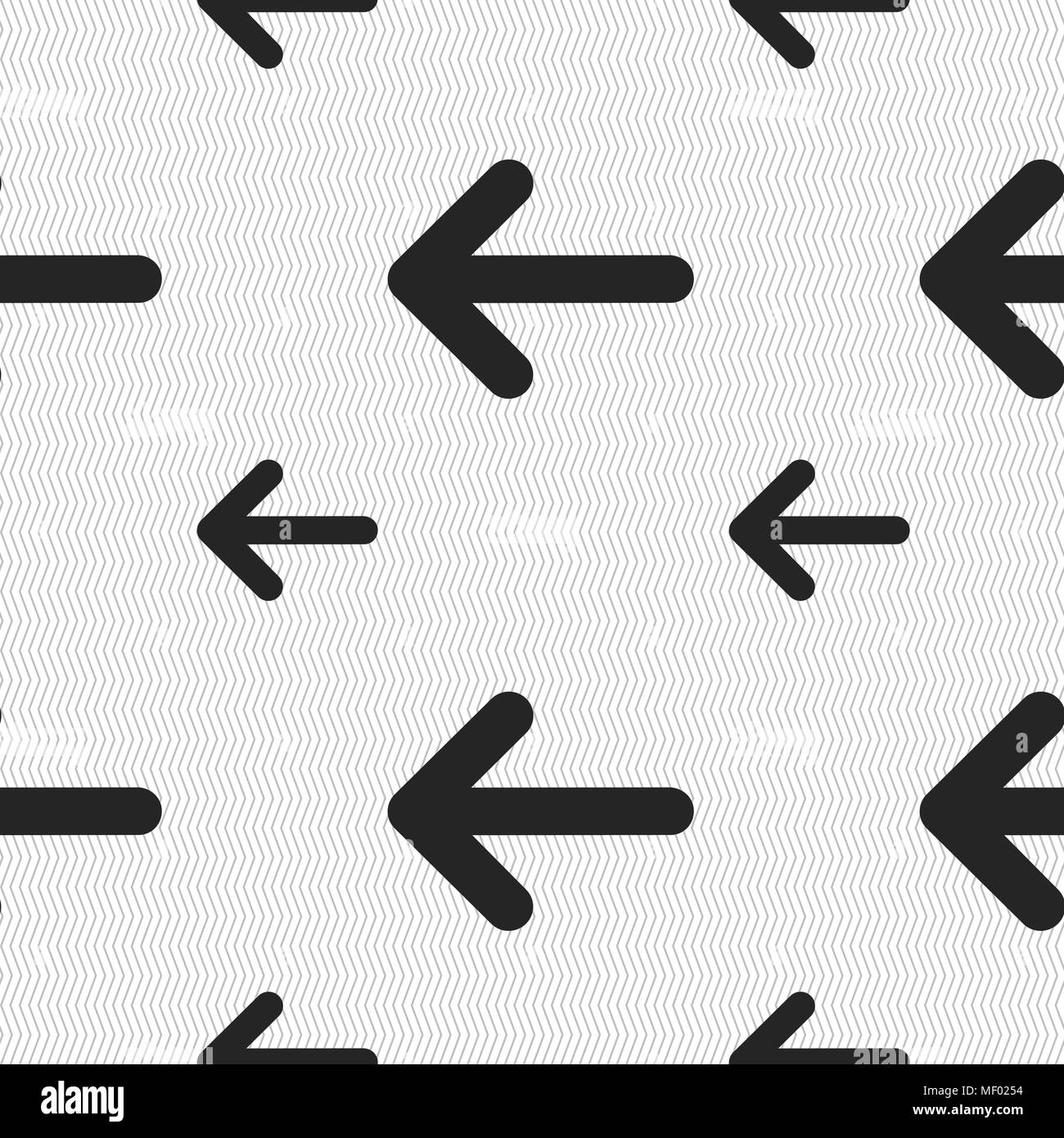 Pfeil links, Weg aus Symbol unterzeichnen. Nahtlose Muster mit geometrischen Struktur. Vector Illustration Stock Vektor