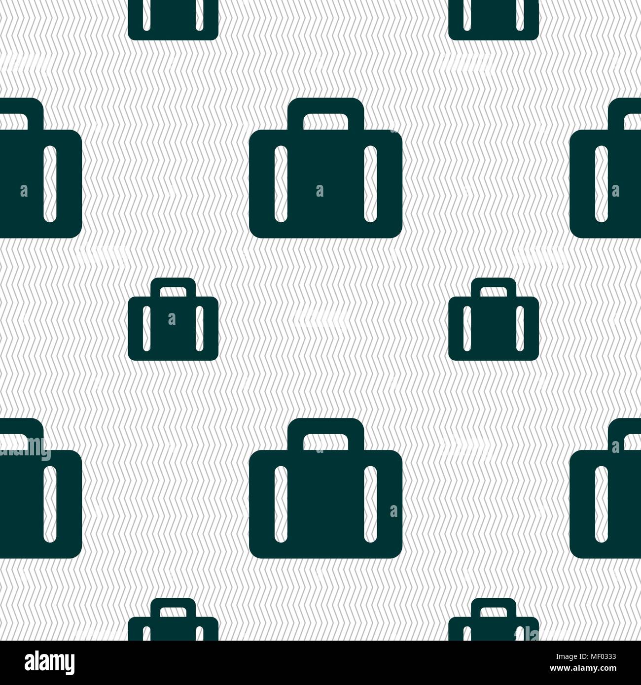 Koffer Symbol unterzeichnen. Nahtlose Muster mit geometrischen Struktur. Vector Illustration Stock Vektor