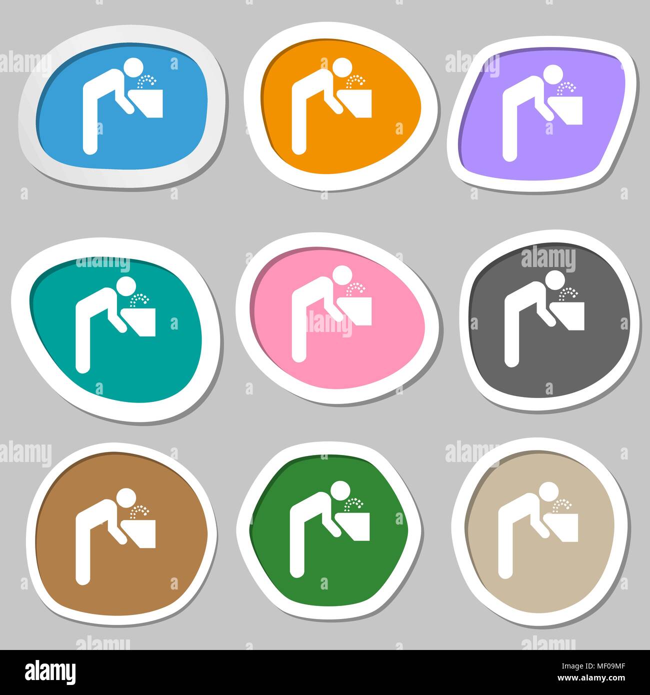 Trinkbrunnen Symbol Symbole Mehrfarbige Aufkleber Aus Papier Vector Illustration Stock Vektorgrafik Alamy