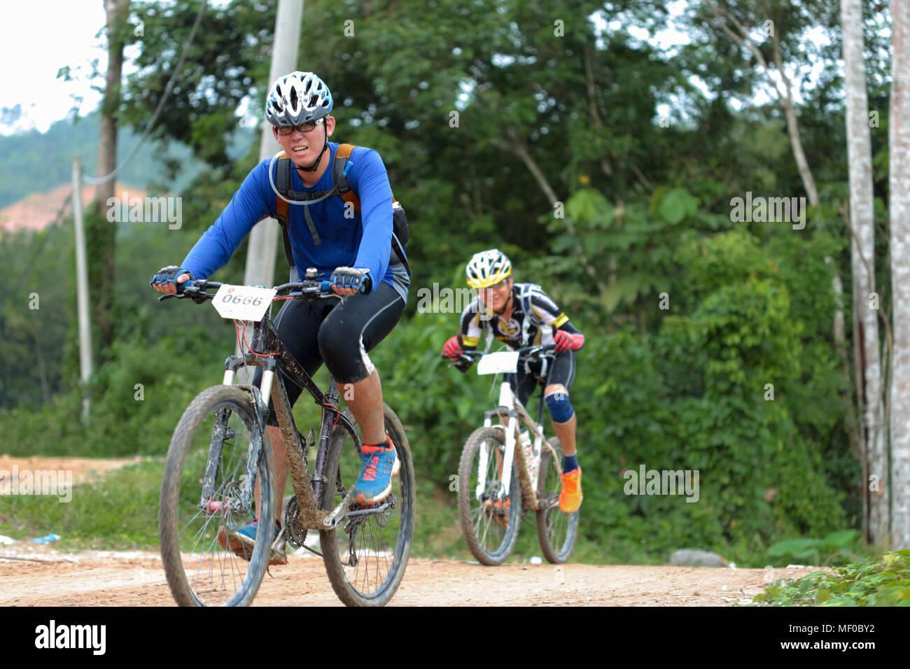 PCC-spezialisierten Presidential Ride Mountainbike Wettbewerb 2013 an Semenyih, Malaysia. Stockfoto