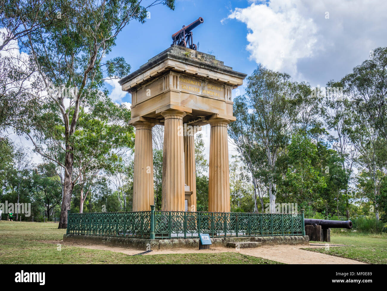 Die Boer War Memorial in Parramatta Park erinnert an den Beitrag der Parramatta Lancers', um die-5894 Krieg durch das Britische Empire bekämpft 1899 Stockfoto
