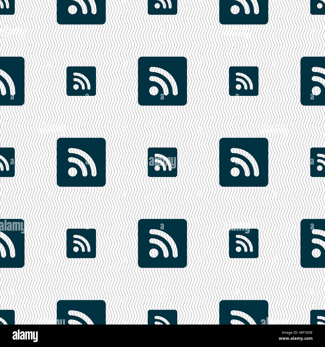 RSS Feed Icon Anmelden. Nahtlose Muster mit geometrischen Struktur. Vector Illustration Stock Vektor