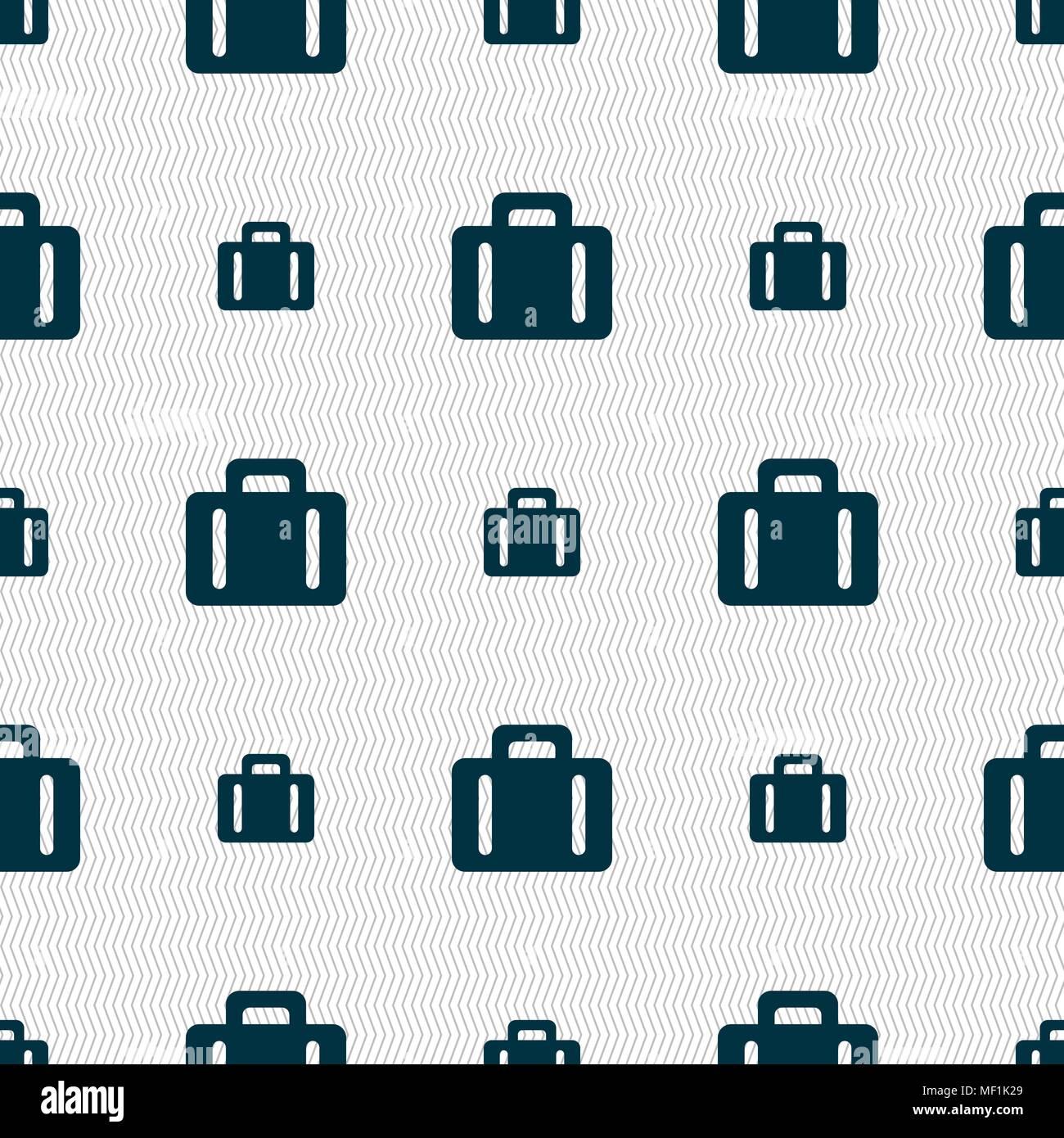 Koffer Symbol unterzeichnen. Nahtlose Muster mit geometrischen Struktur. Vector Illustration Stock Vektor