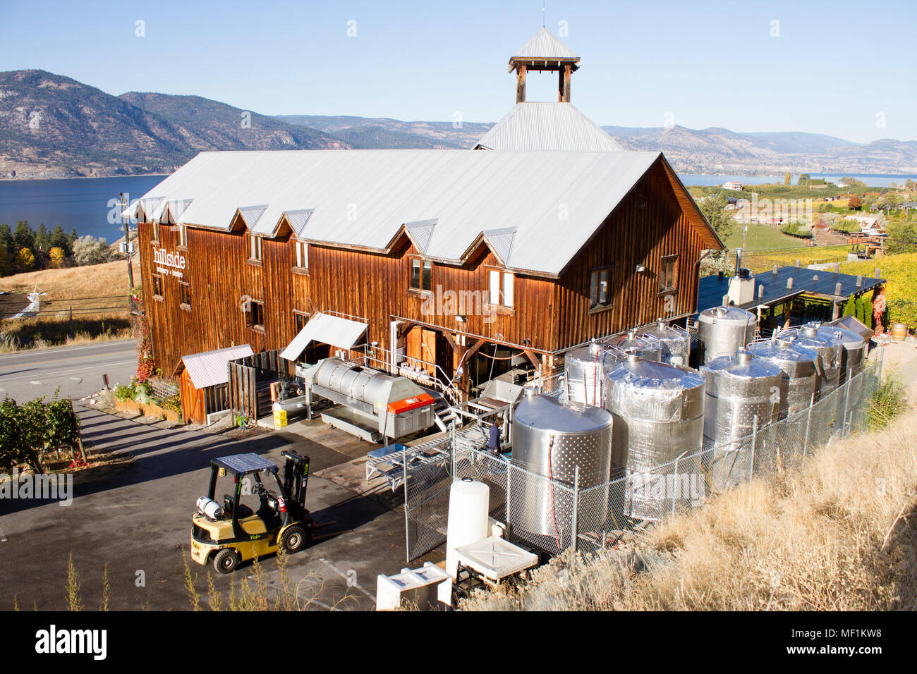 Außenansicht von Hillside Weingut im Okanagan Valley auf dem naramata Bank in Penticton, British Columbia, Kanada. Stockfoto