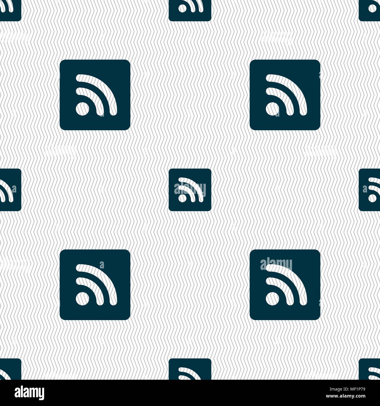 RSS Feed Icon Anmelden. Nahtlose Muster mit geometrischen Struktur. Vector Illustration Stock Vektor