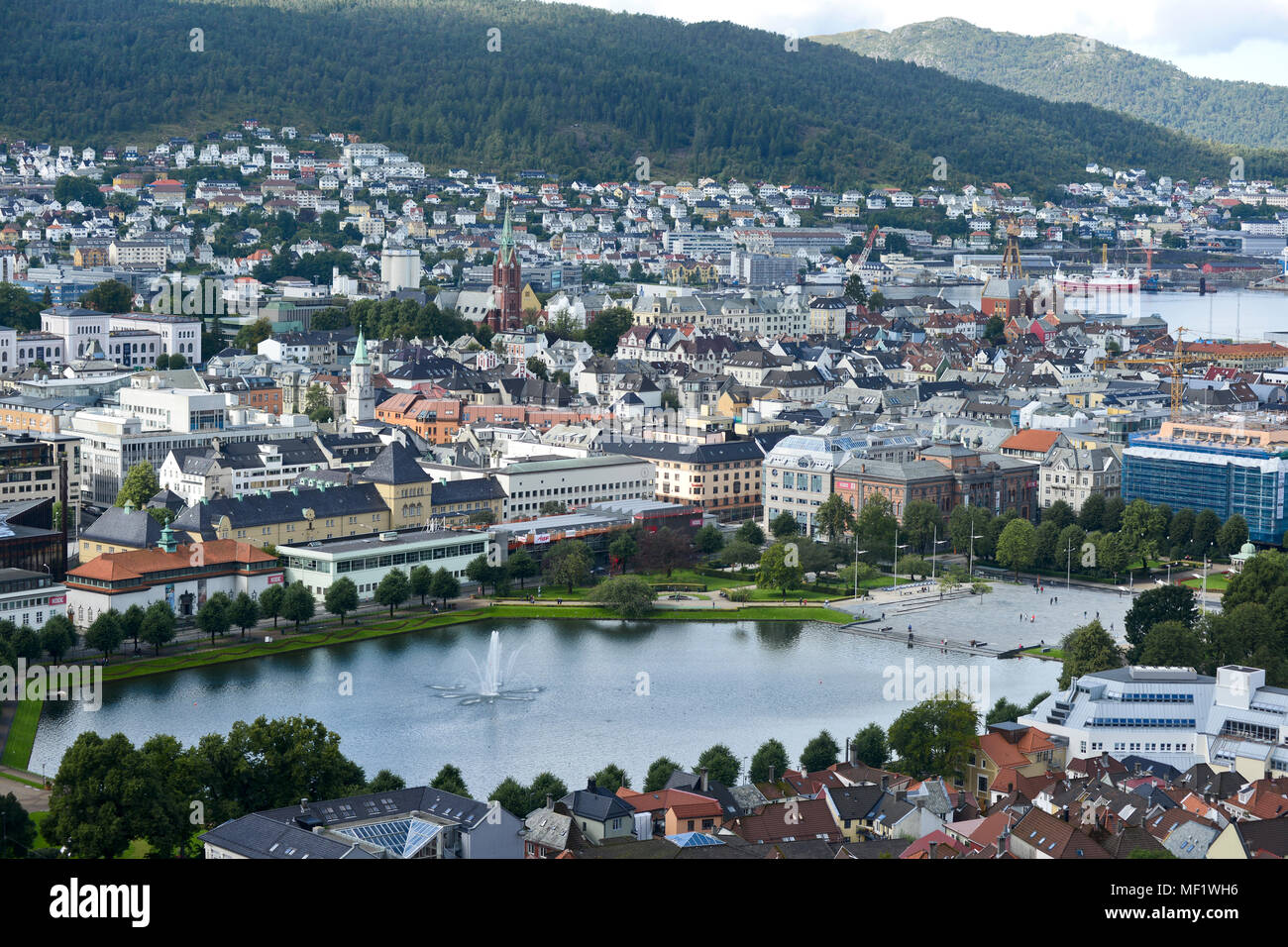 Lille Lungegrdsvannet, Bergen, Norwegen Stockfoto