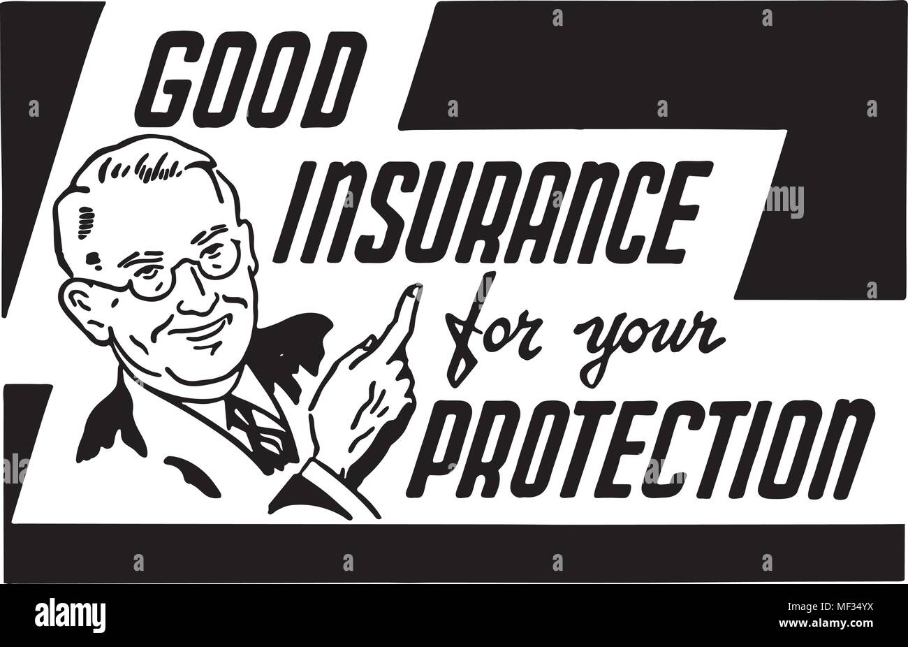 Gute Versicherung - Retro Ad Kunst Banner Stock Vektor
